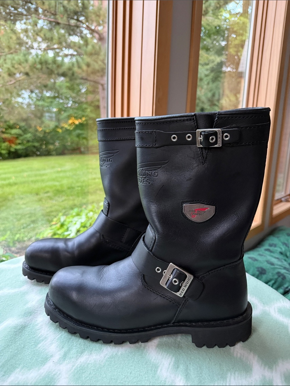NEW Red Wing Shoes Black Leather 988 Steel Toe Engineer Biker Boots Men’s 11D